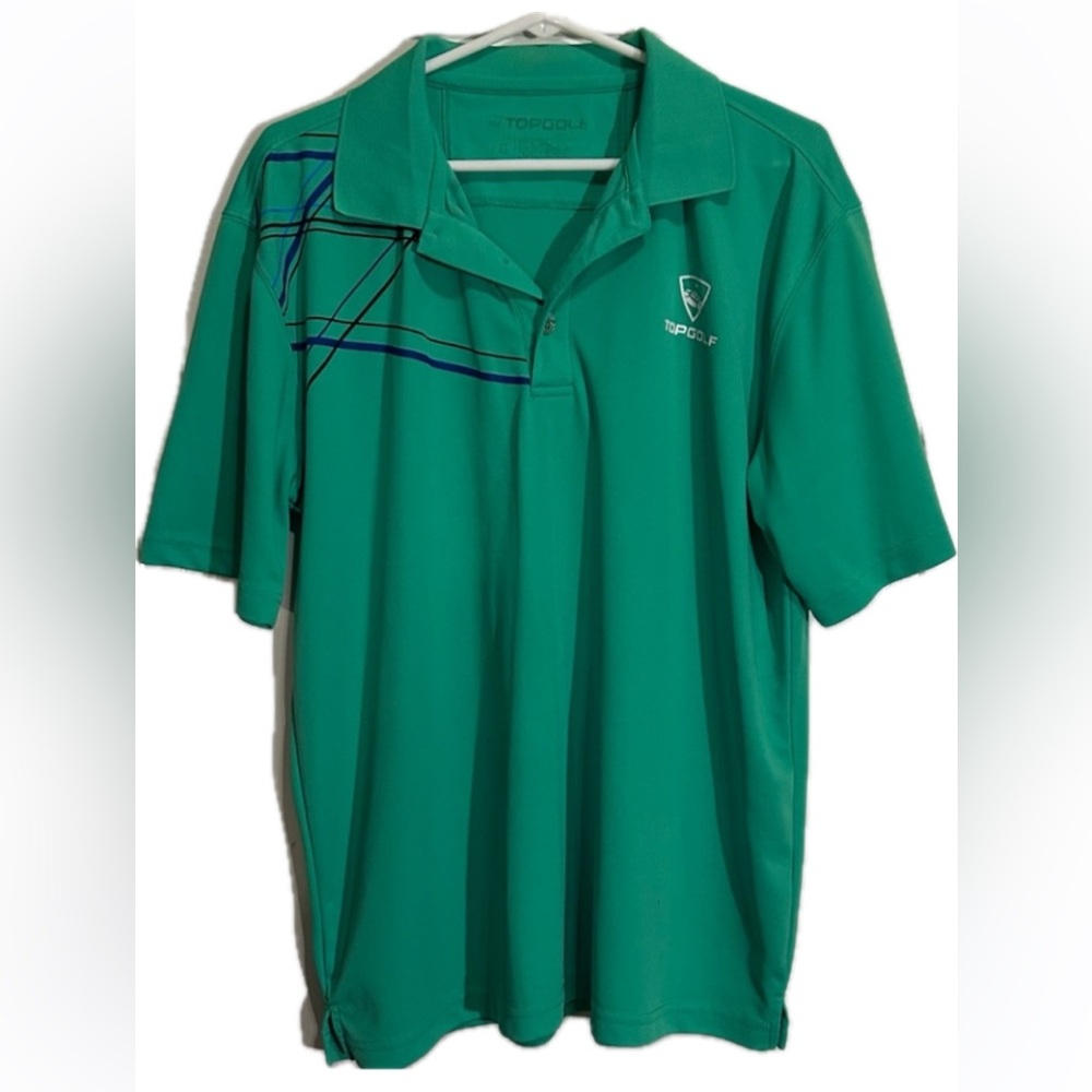 TopGolf Short Sleeve Green Polo Shirt Size Large